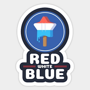 Blue Red White Independence Day Sticker